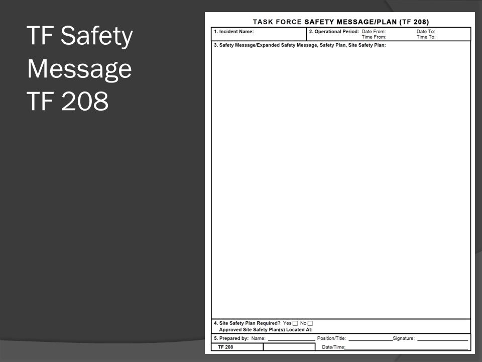 TF Safety Message TF 208