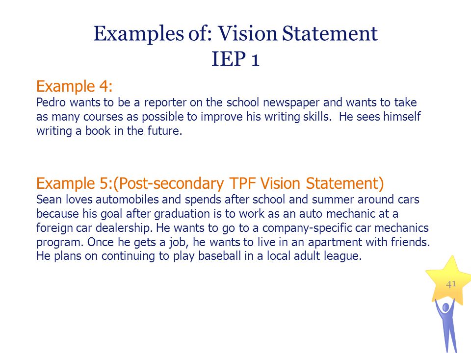 How to write a personal vision statement examples
