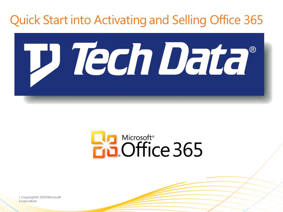 | Copyright© 2010 Microsoft Corporation Quick Start into Activating and Selling Office 365
