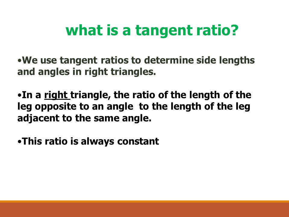 what is a tangent ratio.
