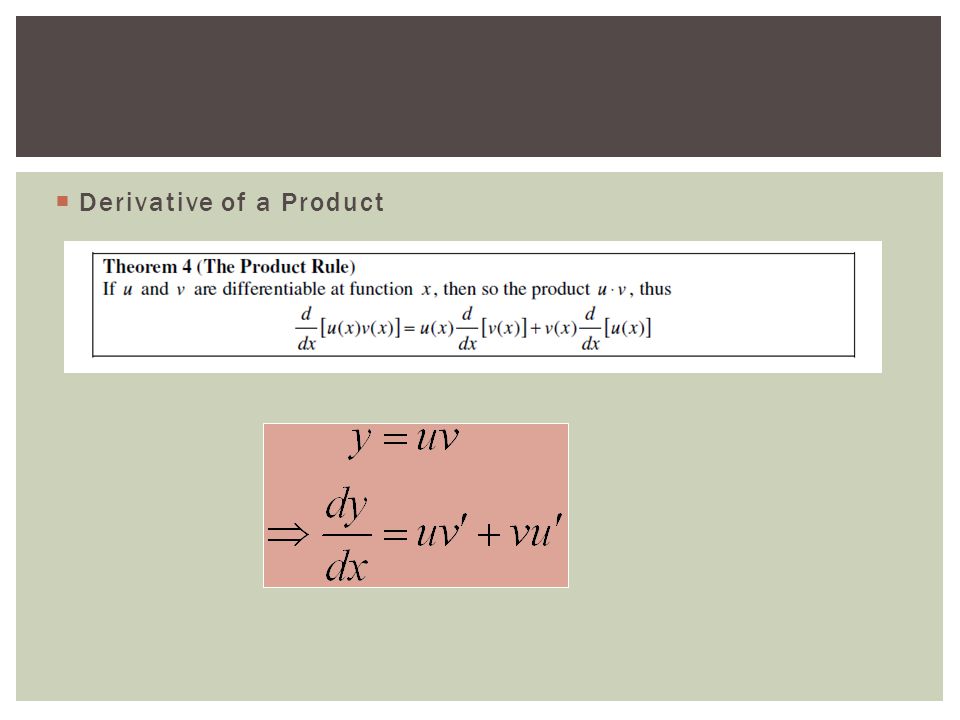  Derivative of a Product