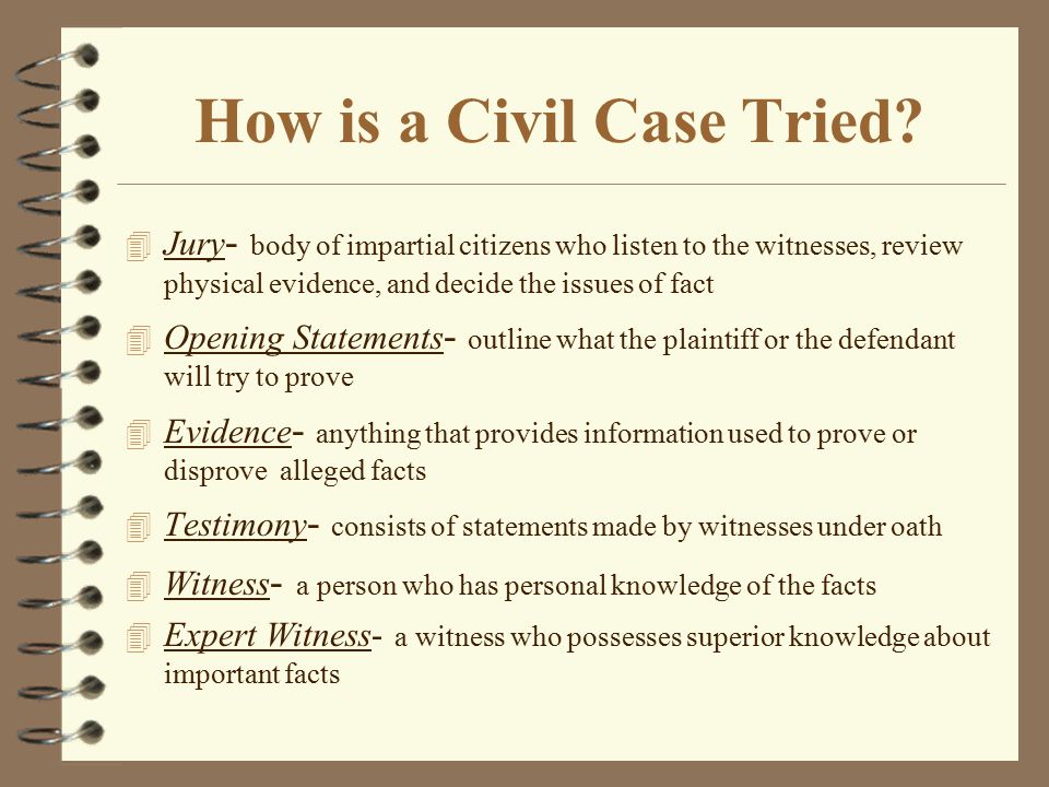 What is the Procedure in a Civil Action.