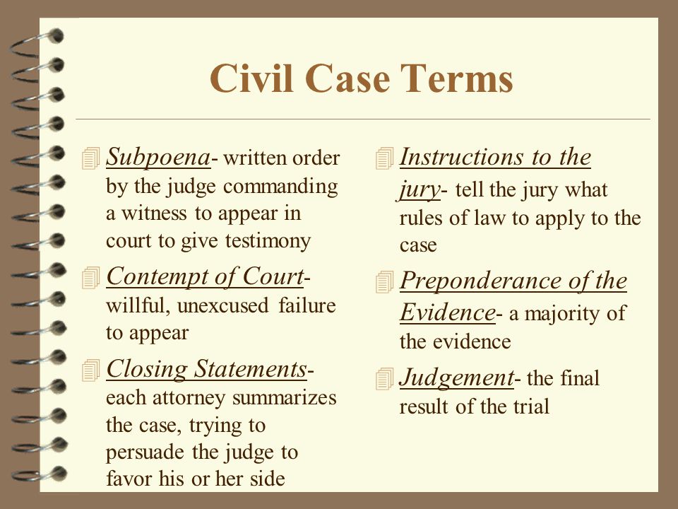 How is a Civil Case Tried.