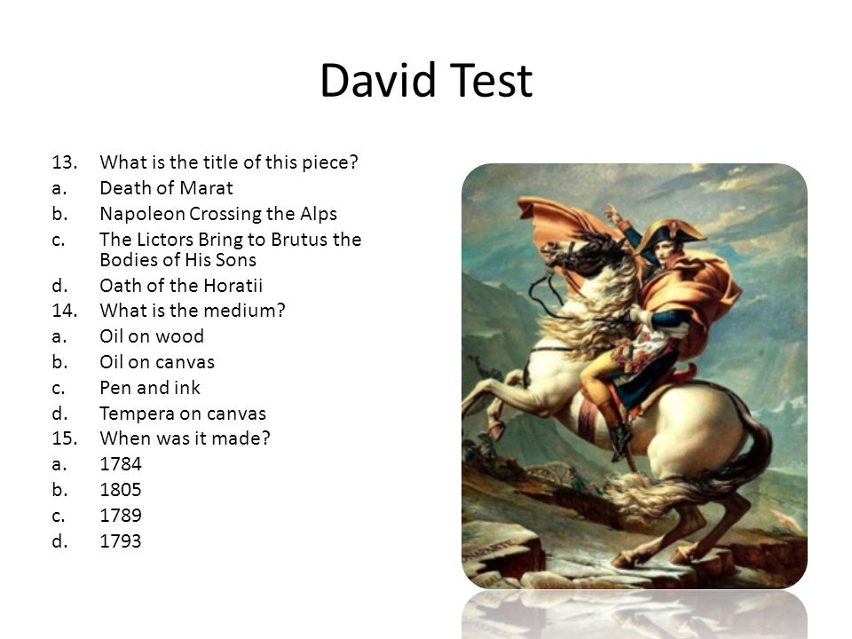 David Test 13.What is the title of this piece.