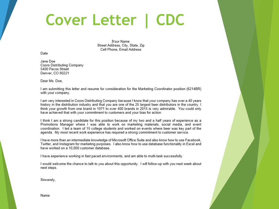 marketing coordinator cover letter sample