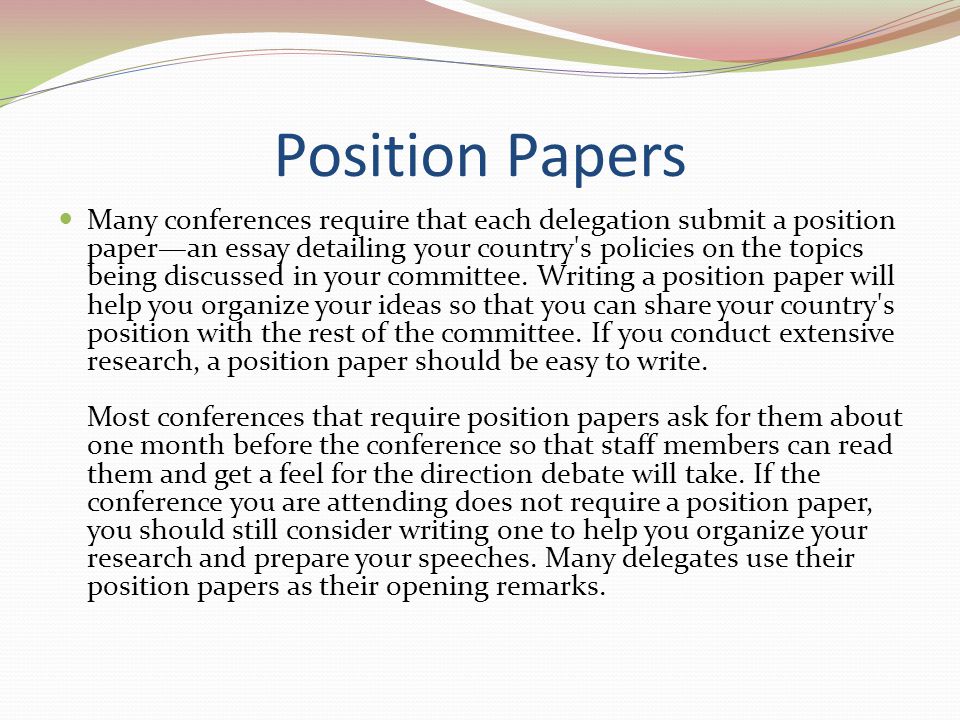 How to write a postition paper