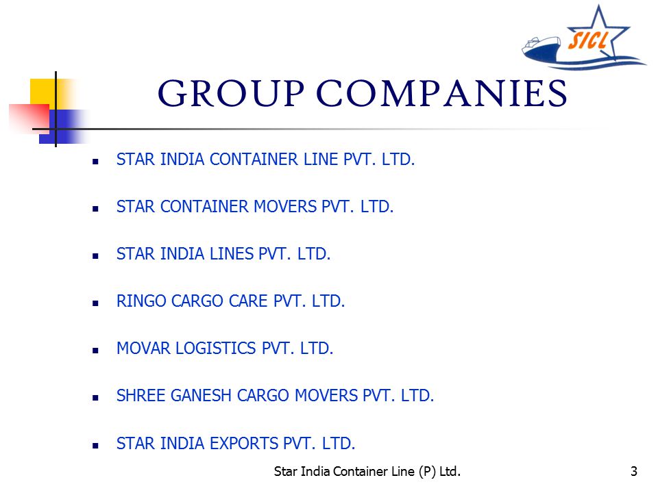 3 GROUP COMPANIES STAR INDIA CONTAINER LINE PVT. LTD.