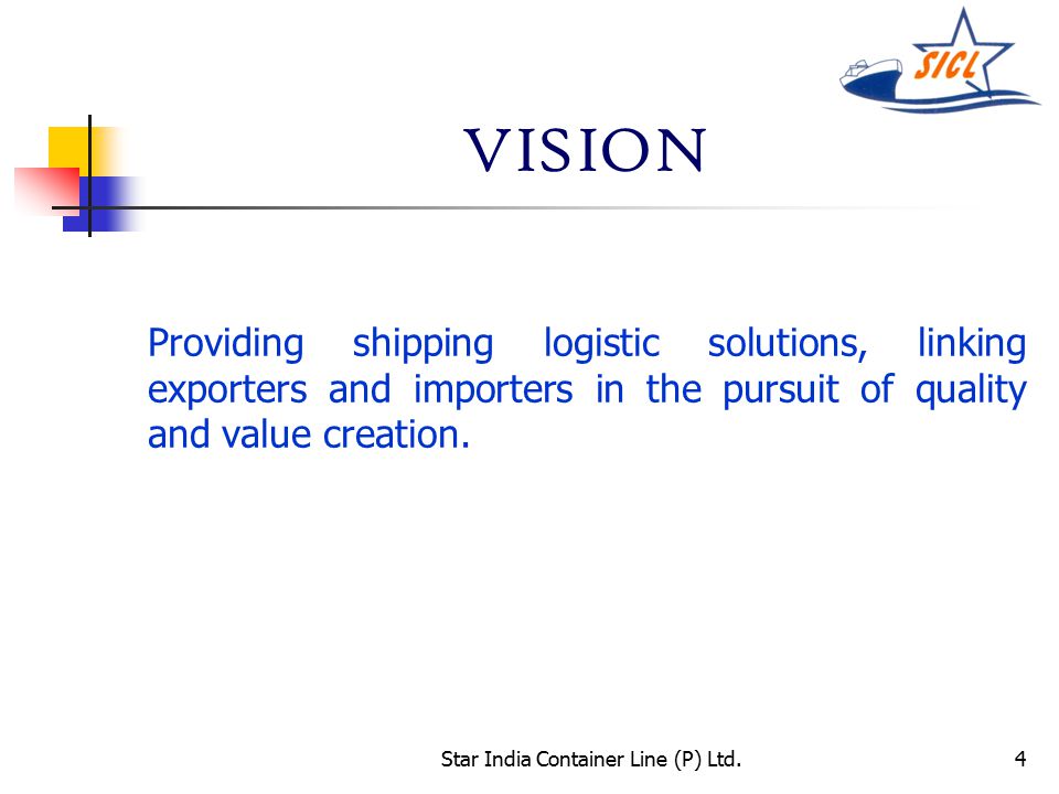 4 VISION Providing shipping logistic solutions, linking exporters and importers in the pursuit of quality and value creation.
