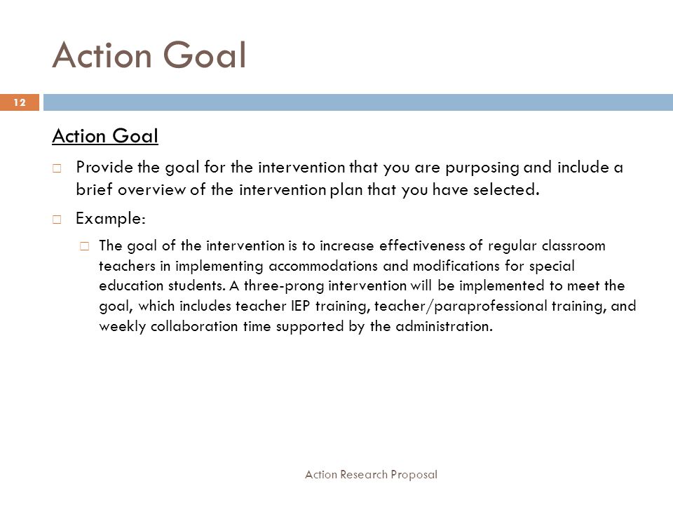 Sample Action Research Proposal