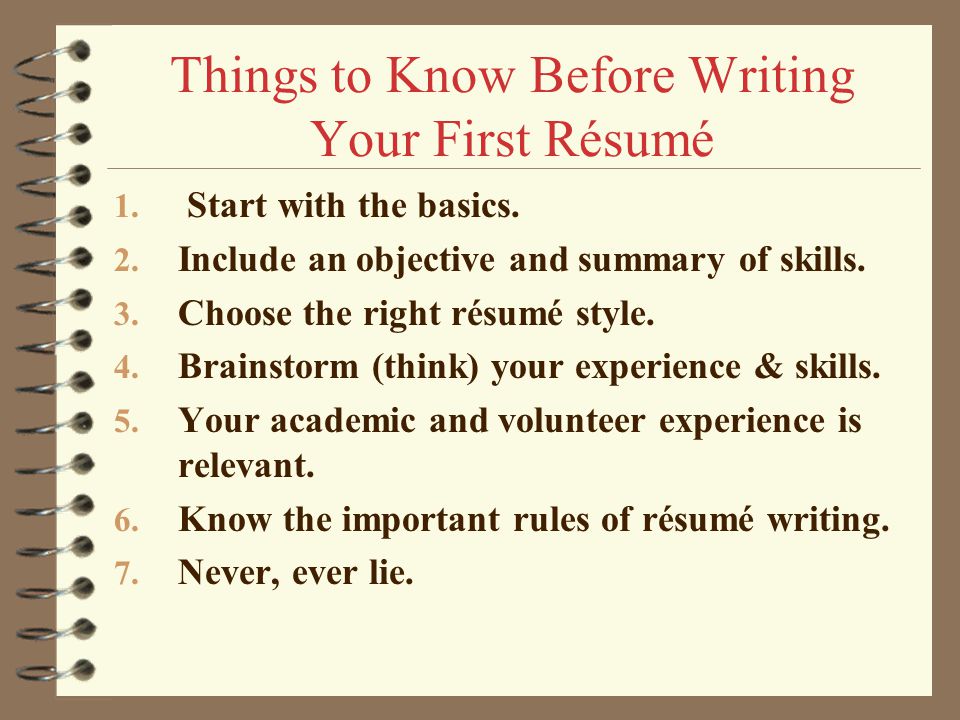 writing my first resume