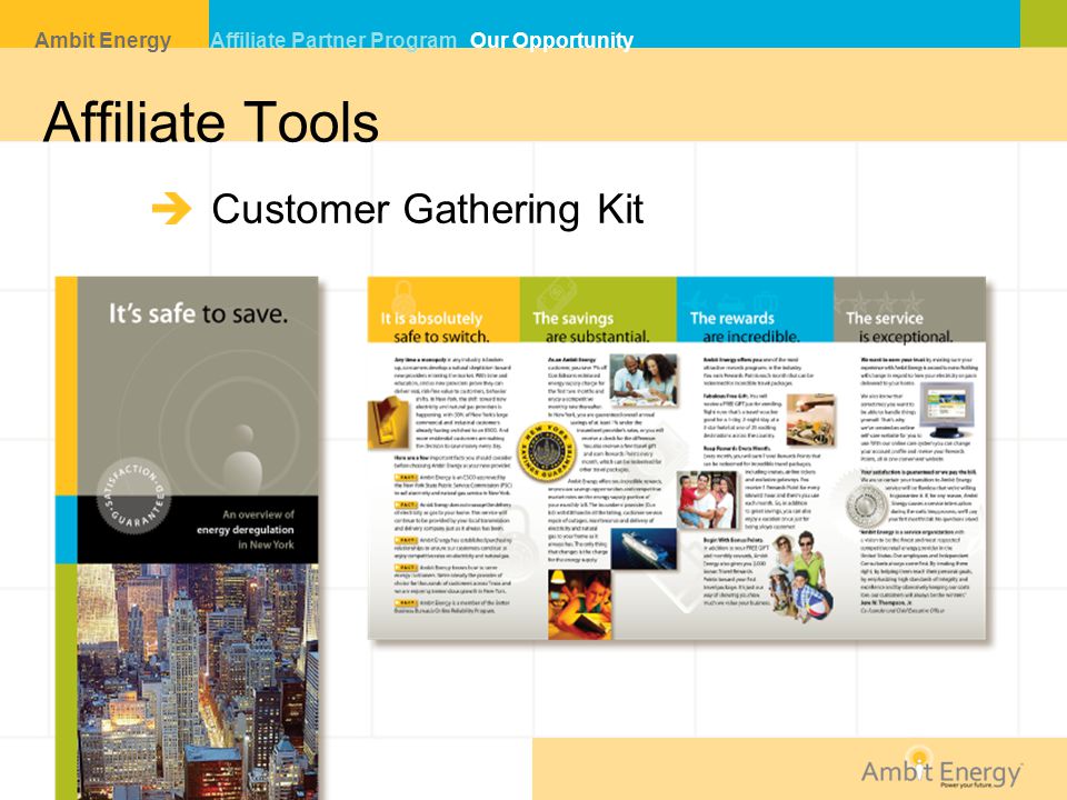 Affiliate Tools Customer Gathering Kit Ambit Energy Affiliate Partner Program Our Opportunity