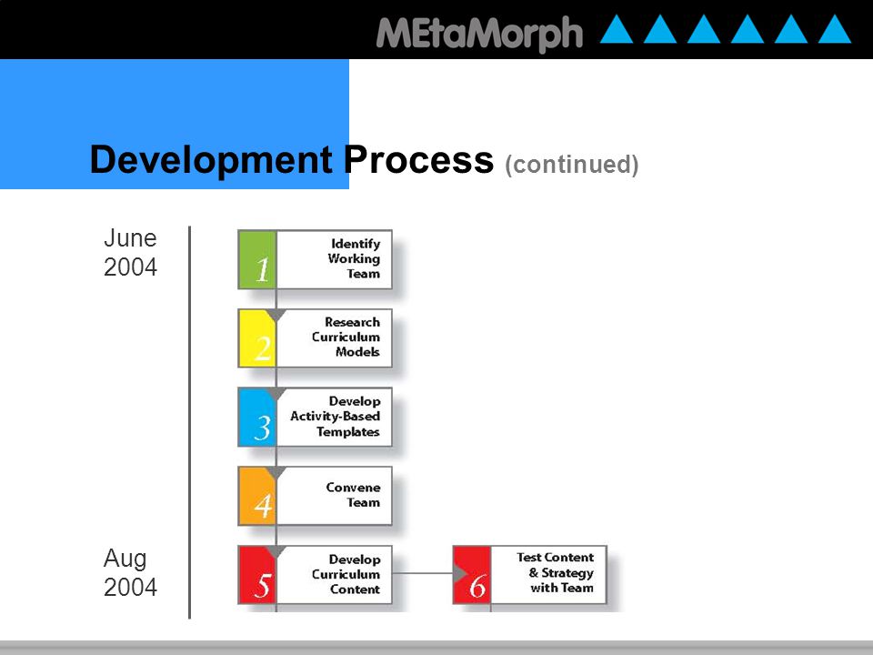 Development Process Accelerated strategy The process was completed in one year