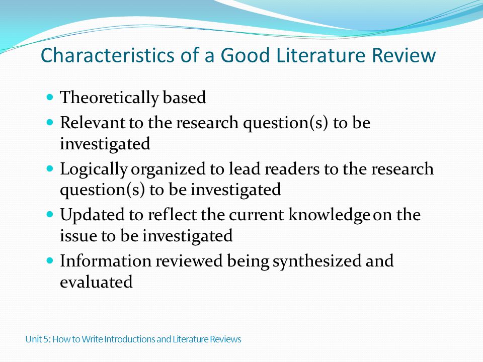 Literature Review For