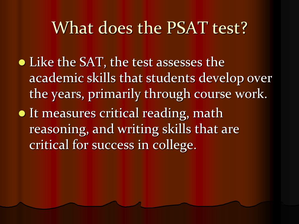 What does the PSAT test.