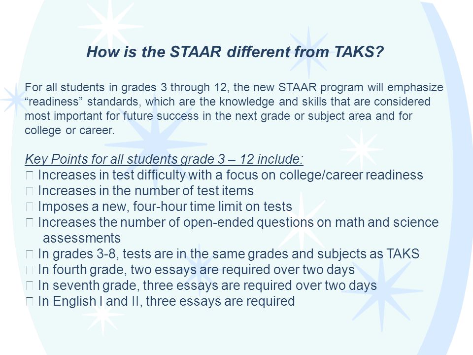 How is the STAAR different from TAKS.