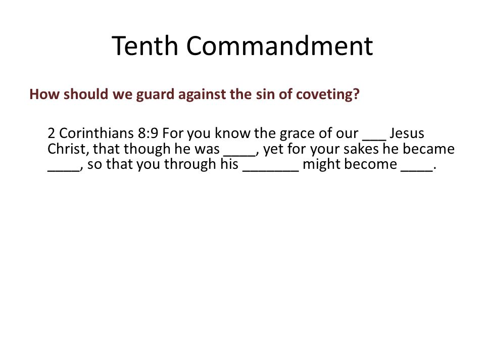 How should we guard against the sin of coveting.