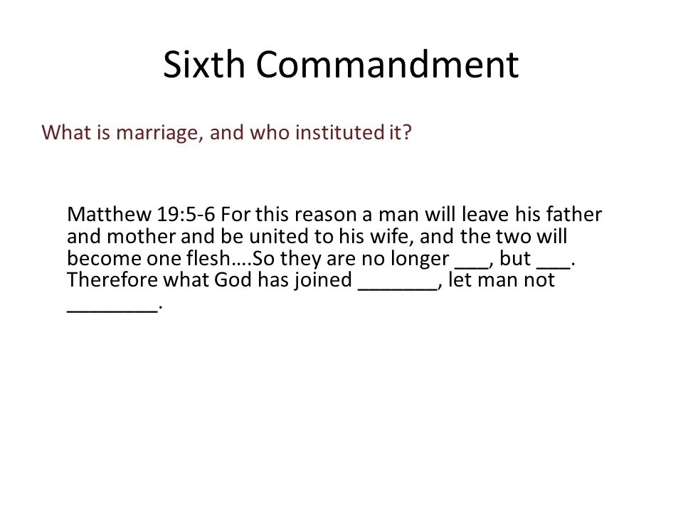 What is marriage, and who instituted it.
