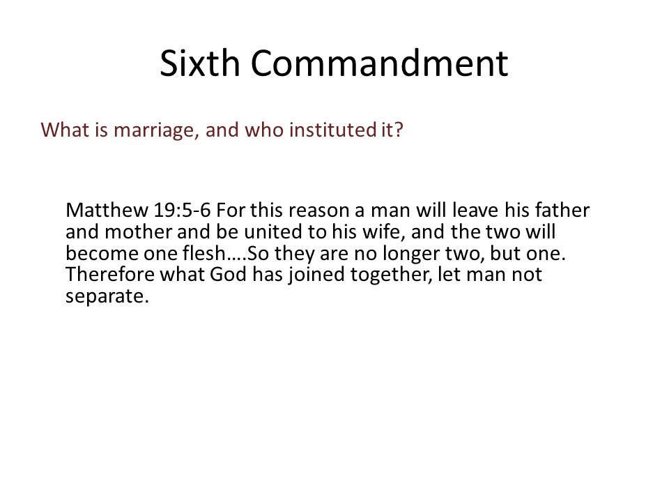 What is marriage, and who instituted it.