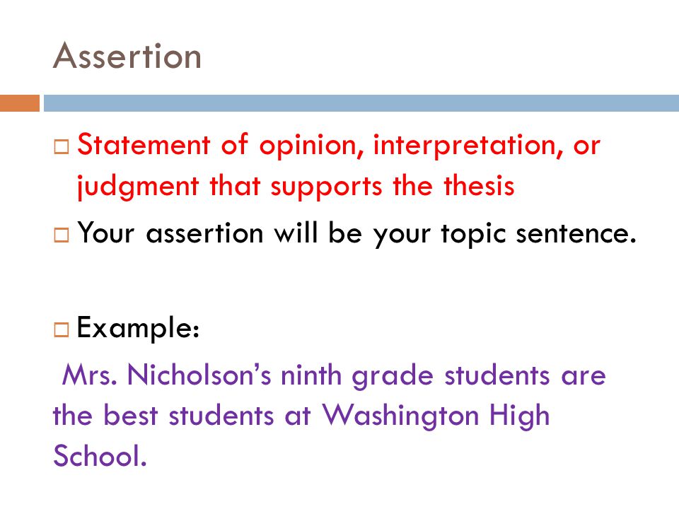 Example Of Topic Sentence And Thesis Statement
