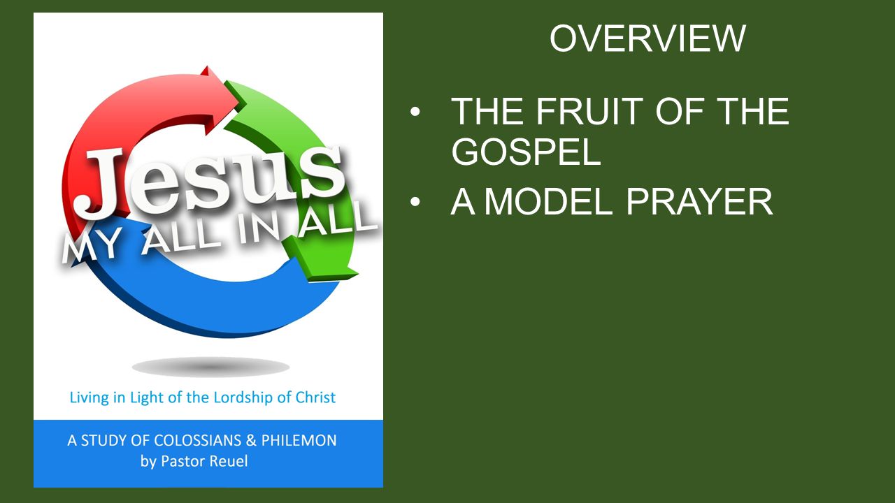 OVERVIEW THE FRUIT OF THE GOSPEL A MODEL PRAYER