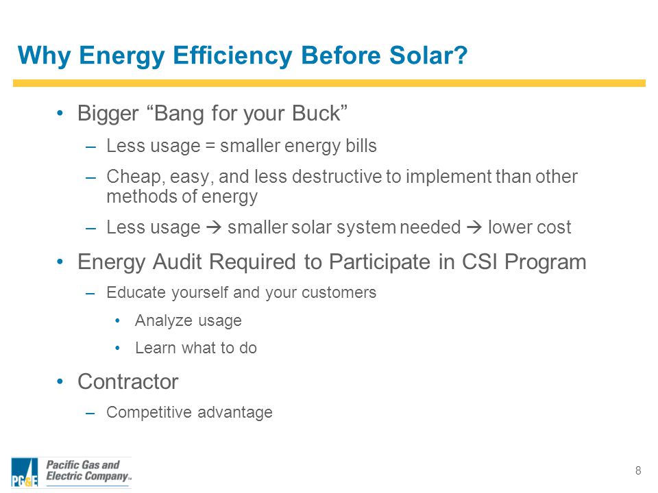 8 Why Energy Efficiency Before Solar.