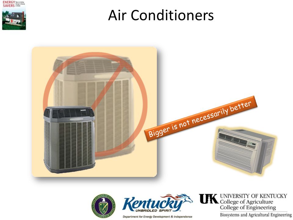 Air Conditioners Bigger is not necessarily better