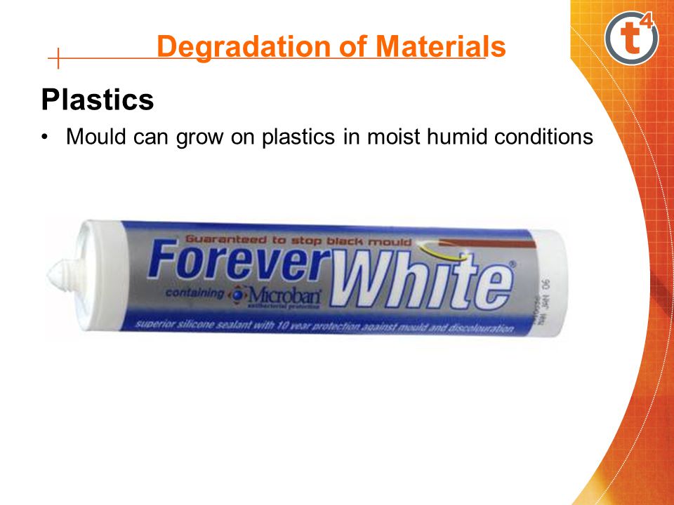 Degradation of Materials Plastics Mould can grow on plastics in moist humid conditions