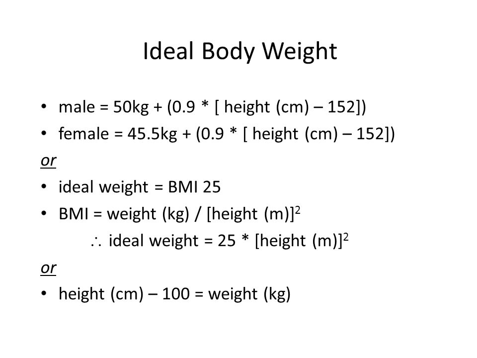 Ideal Body Weight Formula Template Ideal Body Weight Formula