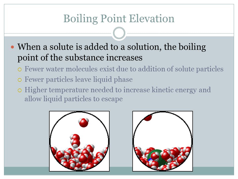 Boiling Point Elevation Boiling Point Elevation