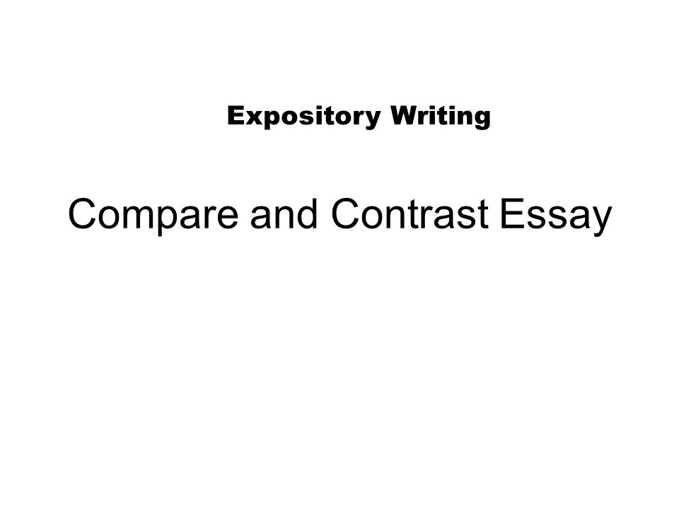 Help Me Write A Compare And Contrast Essay