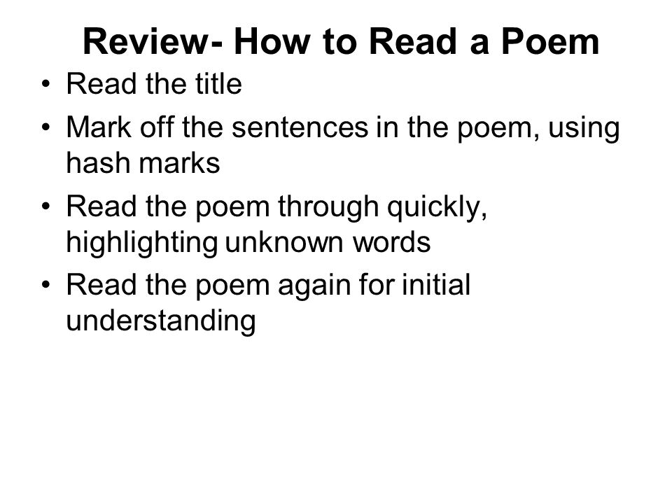 Poems To Write Essays On