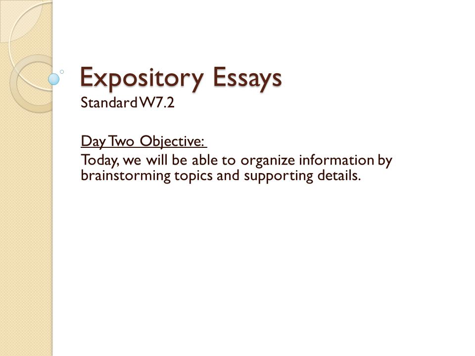 Brainstorming for an expository essay