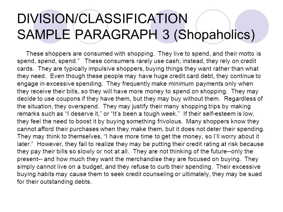 classification paragraph examples