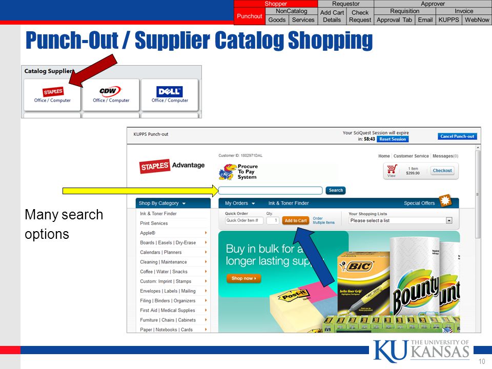 Many search options Punch-Out / Supplier Catalog Shopping 10