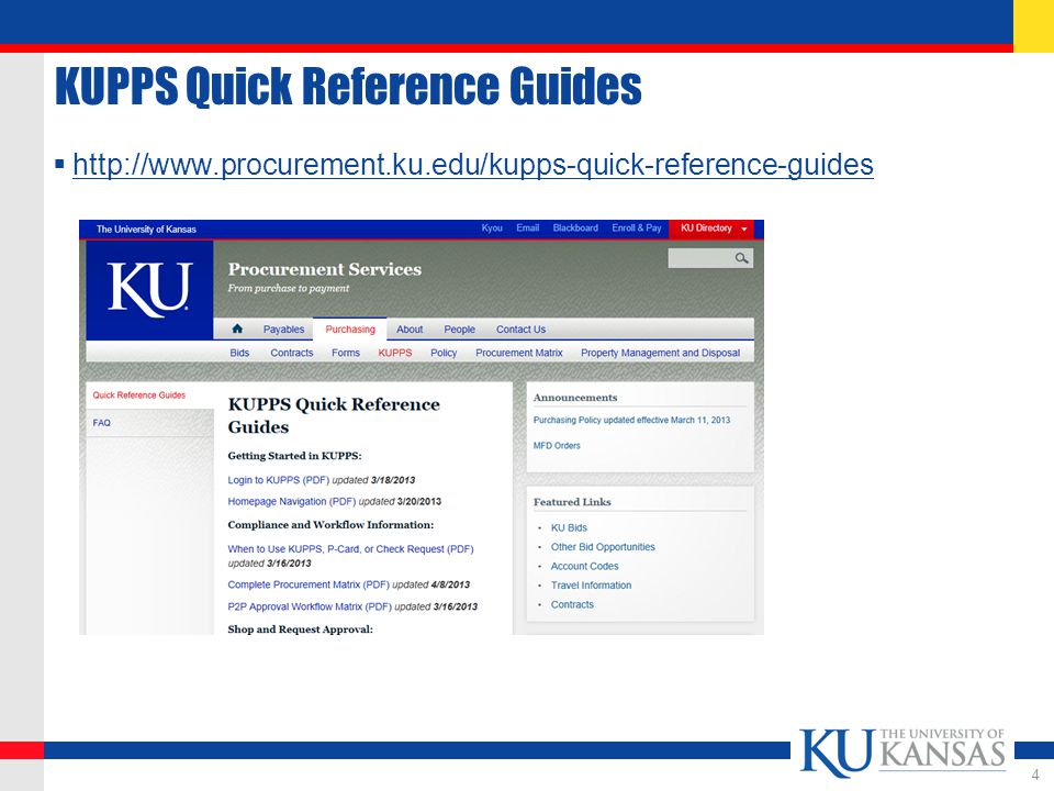 KUPPS Quick Reference Guides      4