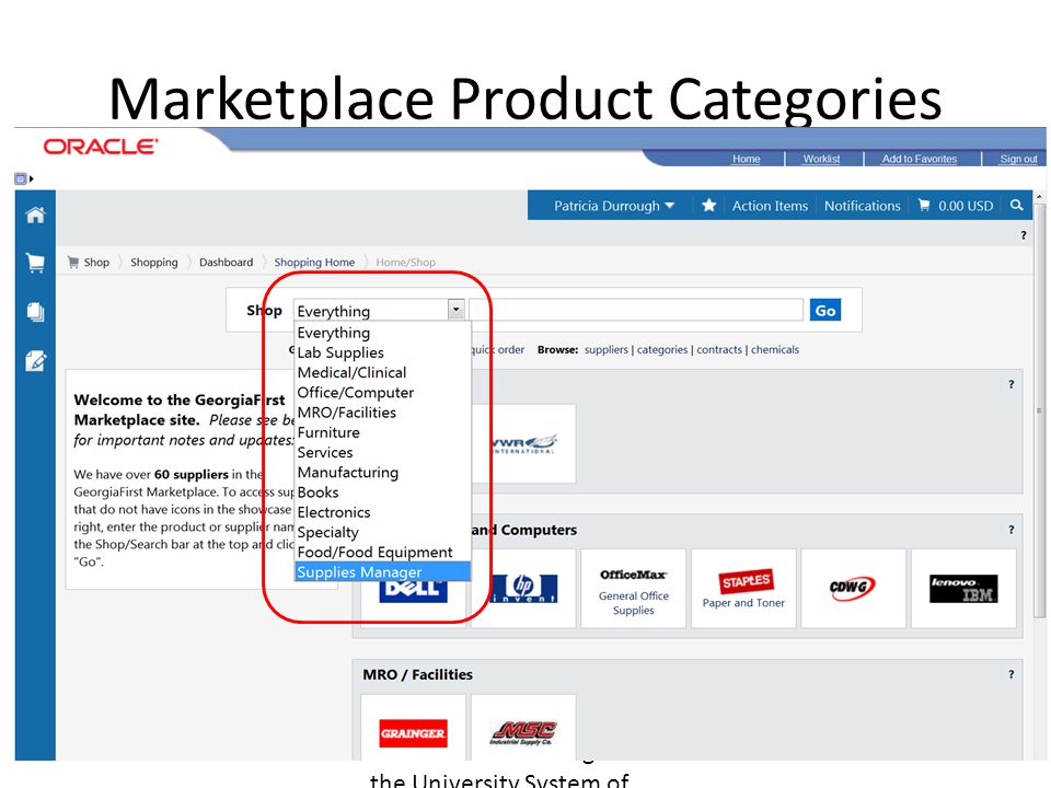 Marketplace Product Categories Use to help narrow down your search results Select via drop down list 35 © 2011 Board of Regents of the University System of Georgia.