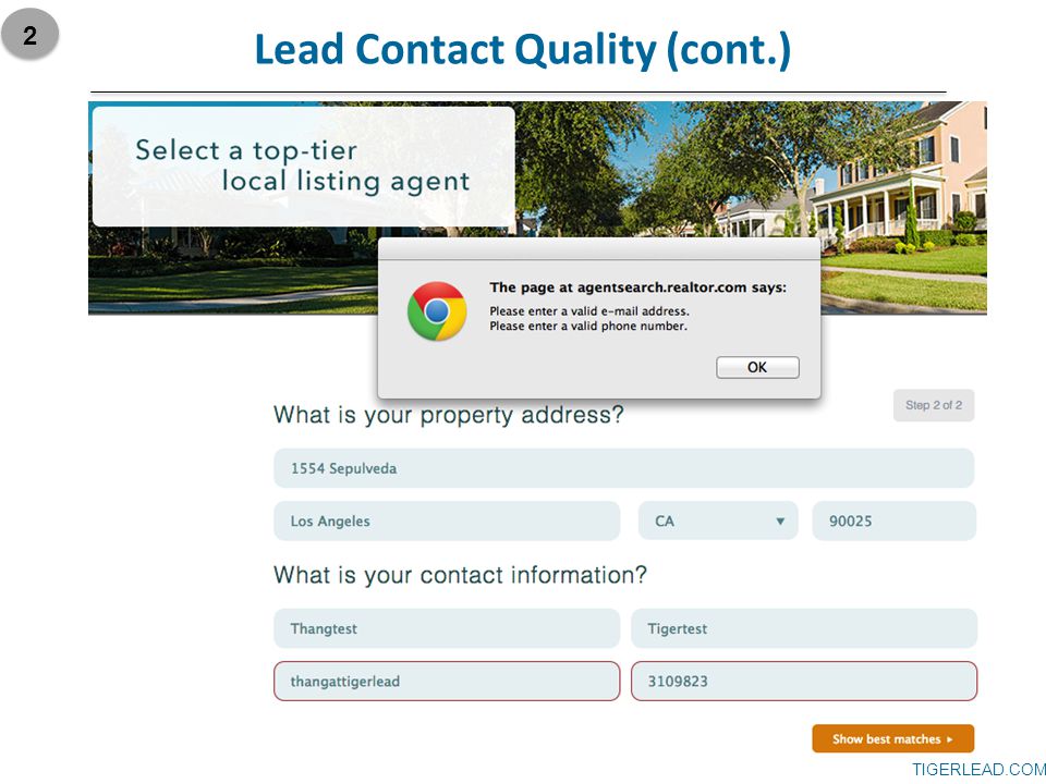 TIGERLEAD.COM Lead Contact Quality (cont.) 2
