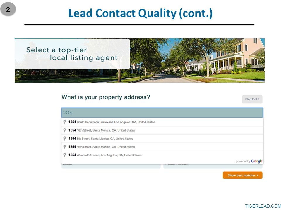 TIGERLEAD.COM Lead Contact Quality (cont.) 2