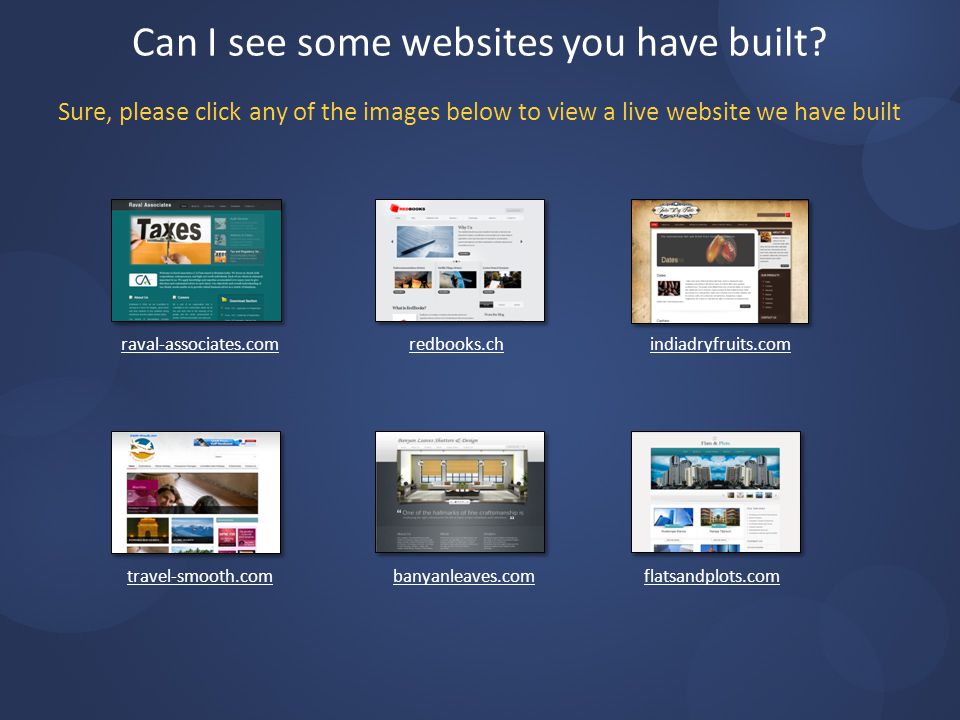 Can I see some websites you have built.