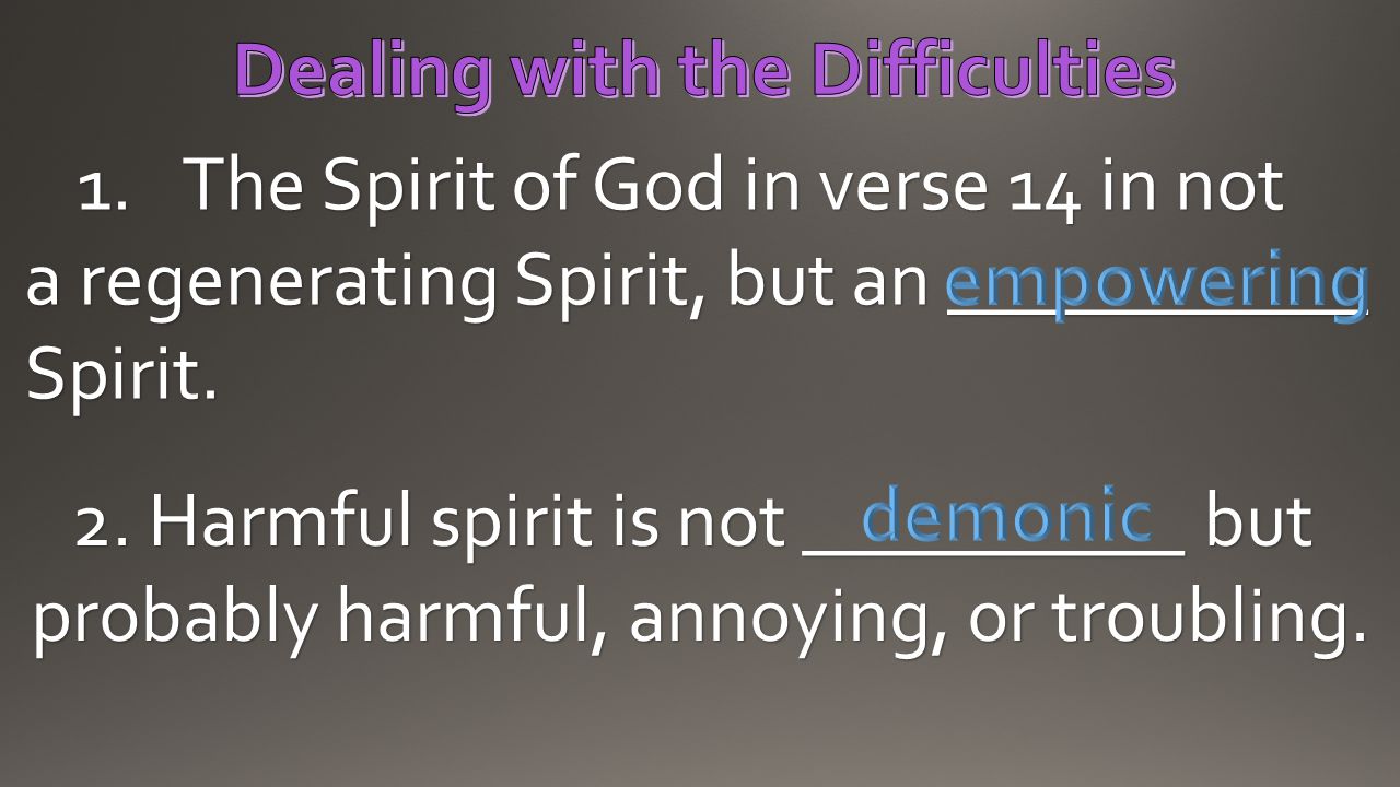 Image result for harmful spirit from god to saul