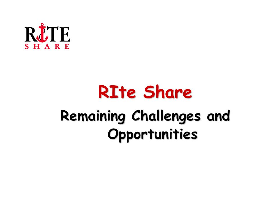 RIte Share Remaining Challenges and Opportunities