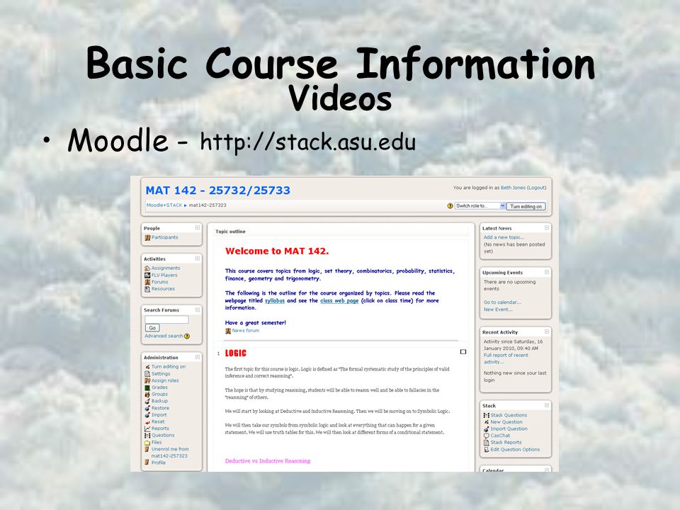 Basic Course Information Moodle -   Videos