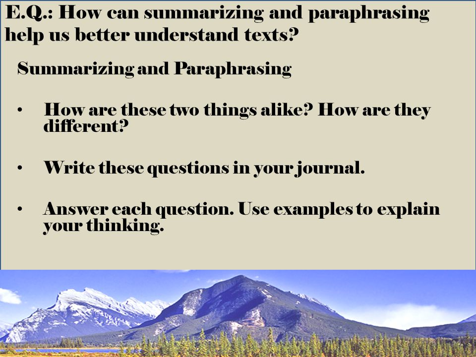Paraphrasing Essay