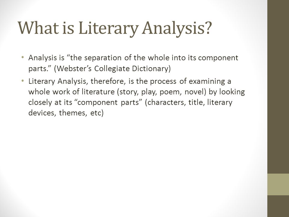 What is Literary Analysis.