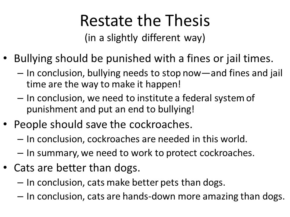 Thesis Statement Bullying