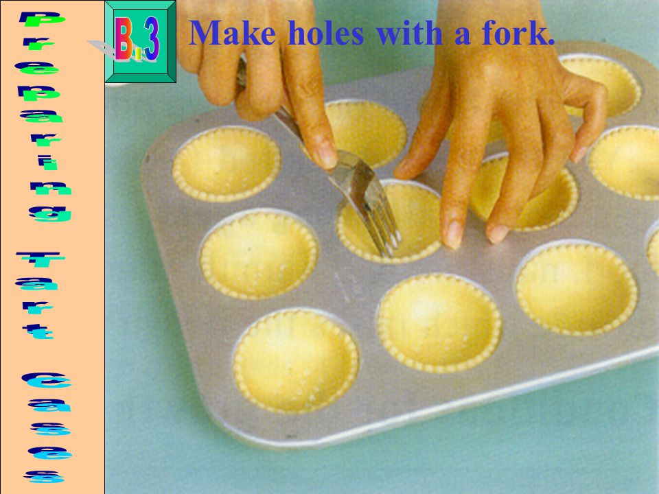 Make holes with a fork.