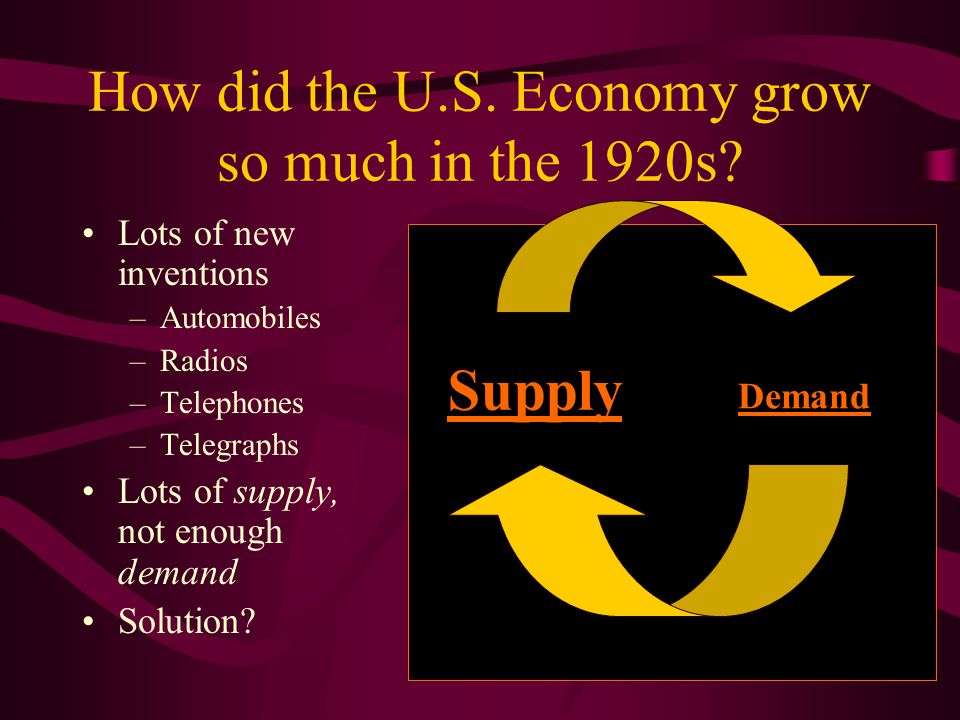 How did the U.S. Economy grow so much in the 1920s.