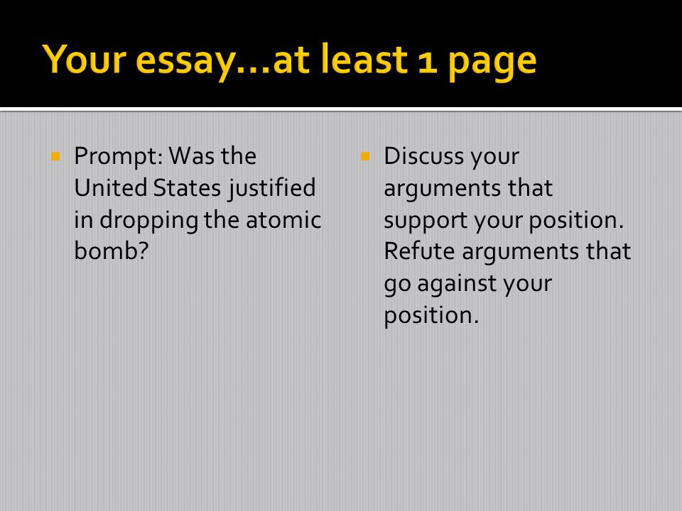 Atomic bomb was necessary essay