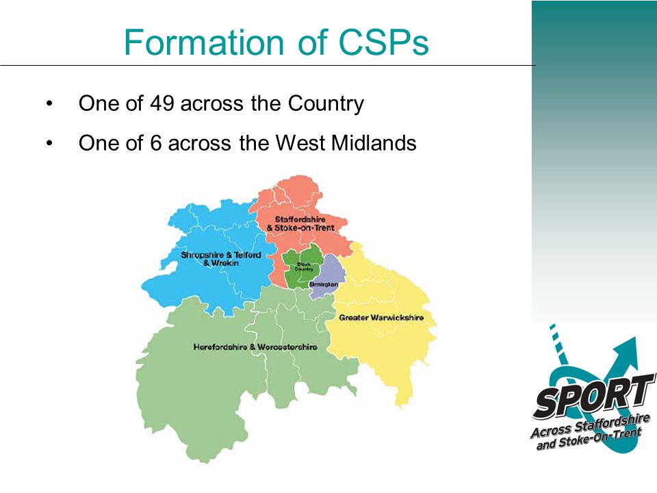 Formation of CSPs One of 49 across the Country One of 6 across the West Midlands