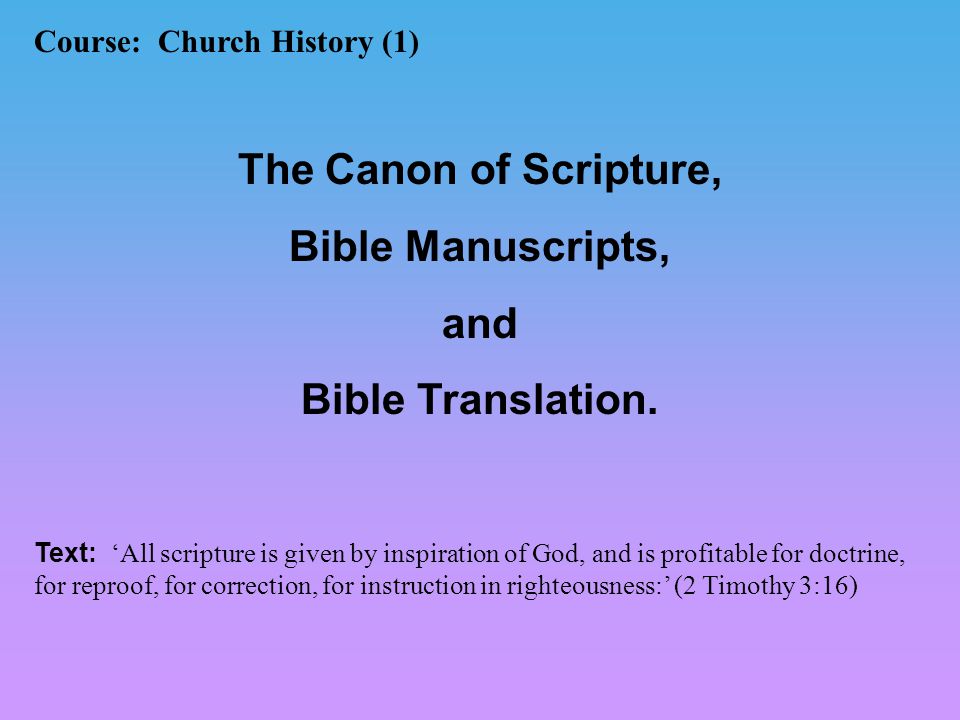 an overview of the formation of the biblical canon Because the church has always believed that the documents found in the bible are inspired writings and the most important source documents for the life, death, and resurrection of jesus christ (and christian doctrine), this is not only a good question, but a critical one this article will focus on the documents in the new testament canon. an overview of the formation of the biblical canon Because the church has always believed that the documents found in the bible are inspired writings and the most important source documents for the life, death, and resurrection of jesus christ (and christian doctrine), this is not only a good question, but a critical one this article will focus on the documents in the new testament canon.